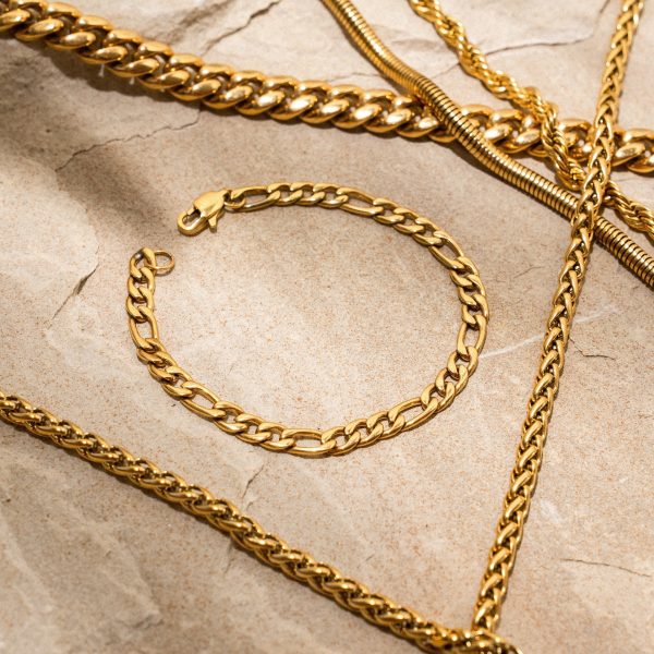 Figaro Bracelet (Gold) 5MM - Image 3