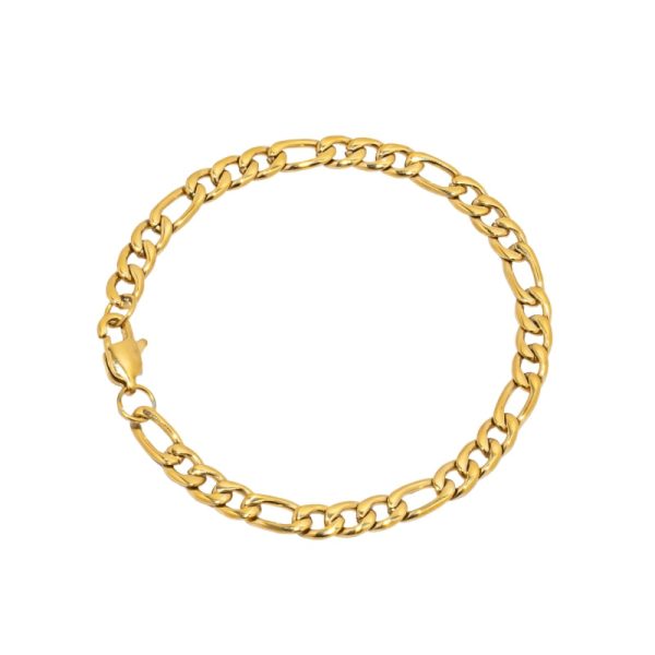 Figaro Bracelet (Gold) 5MM - Image 2